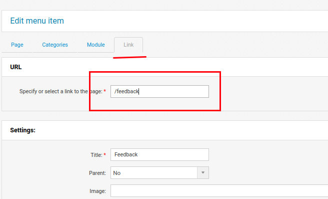 Add feedback to the menu
